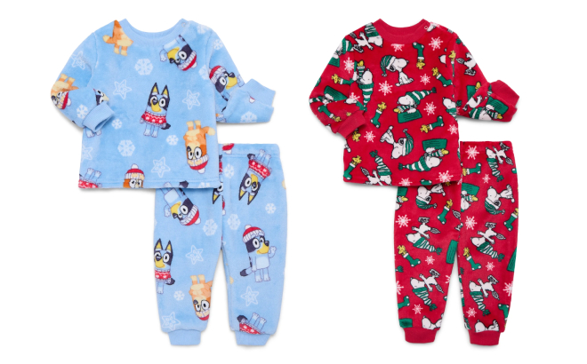Baby Character Christmas Print Plush Top and Pants Set Baby Character Christmas Print Plush Top and Pants Set