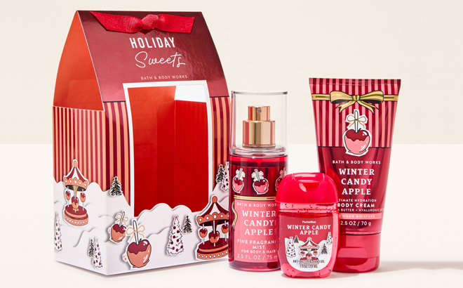 Bath & Body Works 3 Piece Winter Candy Apple Set
