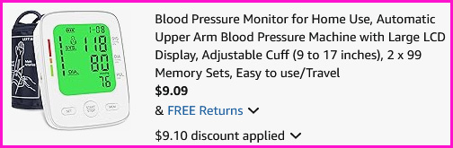 Blood Pressure Monitor Checkout Screen Blood Pressure Monitor Checkout Screen