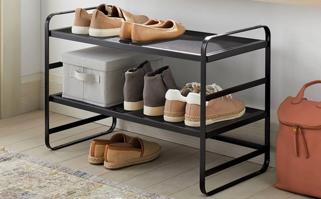 Brightroom 2 Tier Shoe Rack Metal Mesh