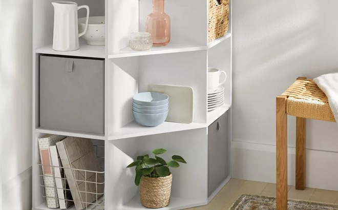 Brightroom 9 Cube Corner Book Shelf