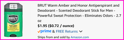 Brut Deodorant Cherckout Screen