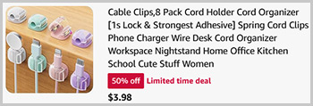 Chfeila Cord Organizer Clips 8 Pack Screenshot Chfeila Cord Organizer Clips 8 Pack Screenshot