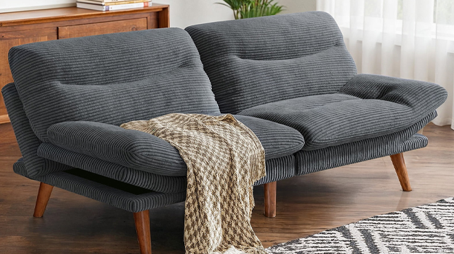 Chitooma 66 Inch Futon Sofa Bed with Adjustable Backrest and 6 Level Armrests Chitooma 66 Inch Futon Sofa Bed with Adjustable Backrest and 6 Level Armrests