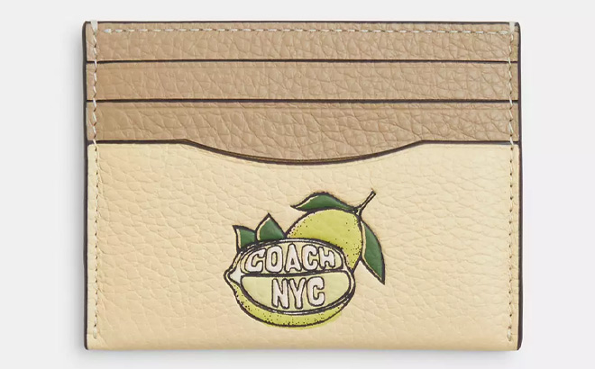 Coach Outlet Slim Id Card Case With Lemon Graphic Coach Outlet Slim Id Card Case With Lemon Graphic