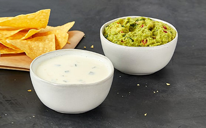 Cup of Queso and Guacamole at Moes