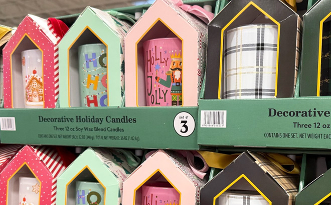 Decorative Holiday Candles 3 Pack