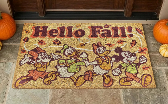 Disney Mickey Mouse Friends Hello Fall Coir Doormat