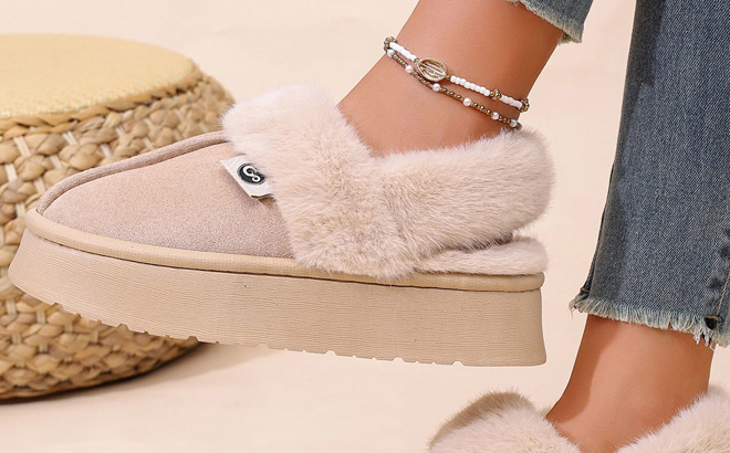 Ecetana Womens Fuzzy Memory Foam Warm Slippers Ecetana Womens Fuzzy Memory Foam Warm Slippers