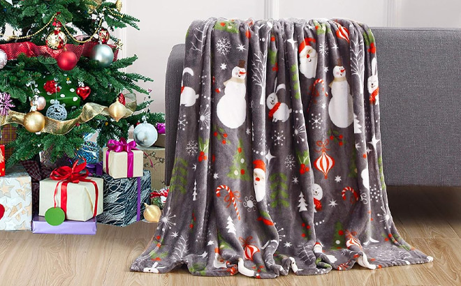 Elegant Comfort Christmas Holiday Fleece Blanket