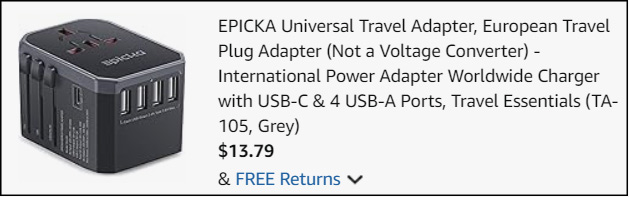 Epicka Universal Travel Adapter Checkout Epicka Universal Travel Adapter Checkout