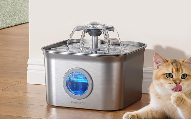 Feelneedy Stainless Steel Cat Water Fountain