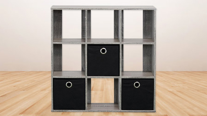 Furinno Simplistic 9 Cube Organizer with Bins Furinno Simplistic 9 Cube Organizer with Bins