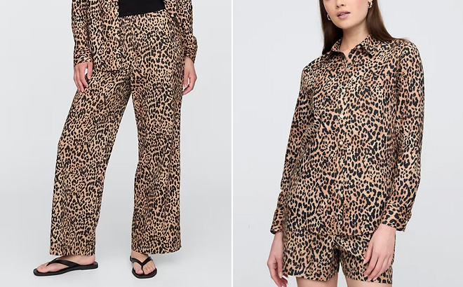 GAP Factory Mid Rise Linen Blend Pull On Wide Leg Pants GAP Factory Mid Rise Linen Blend Pull On Wide Leg Pants