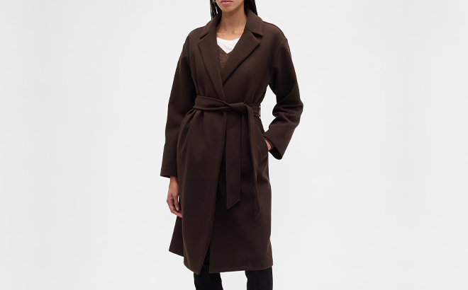 GAP Factory Relaxed Wool Wrap Coat GAP Factory Relaxed Wool Wrap Coat
