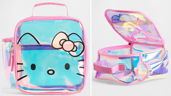 GAP Kids Hello Kitty Clear Lunch Bag from Front and Open
