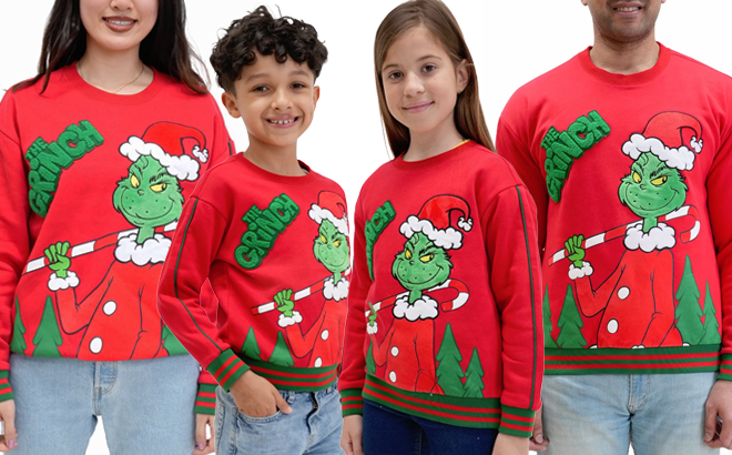 Grinch Holiday Sweatshirts for Family Grinch Holiday Sweatshirts for Family