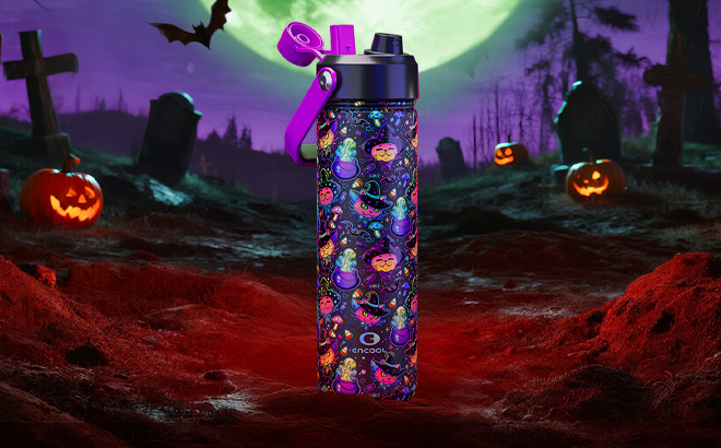Halloween Insulated Water Bottle on the Ground