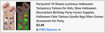 Halloween Temporary Tattoos 10 Pack Screenshot