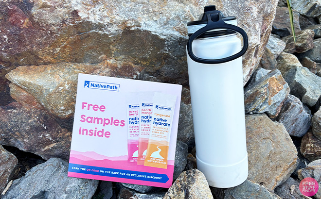 Hydrate Pack next to Water Bottle