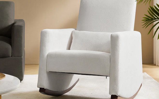 Isabelle Max Arleena Solid Wood Rocking Chair with Lumbar Pillow