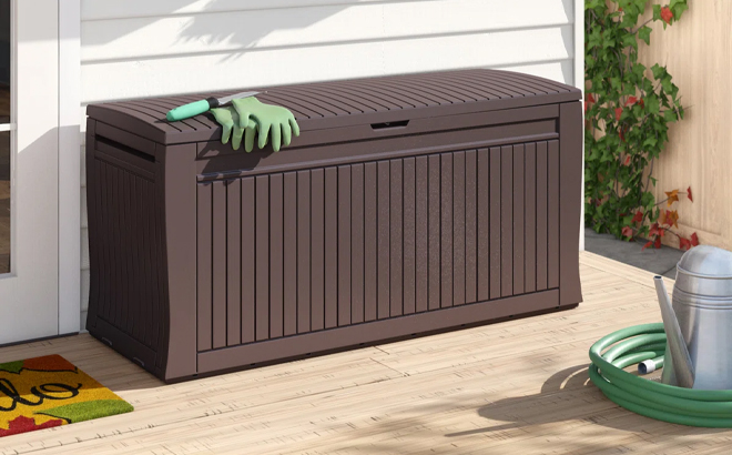 Keter Comfy 71 Gallon Durable Resin Outdoor Storage Box