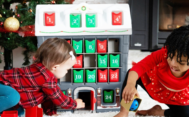 Kids Playing with Step2 My First Advent Calendar