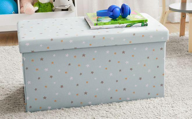 Kvell Foldable Childs Collapsible Toy Storage Chest Stars Design Multi Color Kvell Foldable Childs Collapsible Toy Storage Chest Stars Design Multi Color
