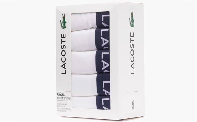 Lacoste Mens Cotton Boxer Briefs 5 Pack Lacoste Mens Cotton Boxer Briefs 5 Pack