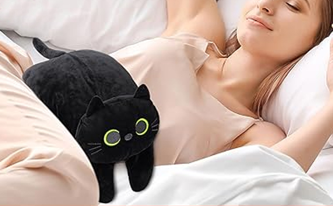 Large Black Cat Heating Pad