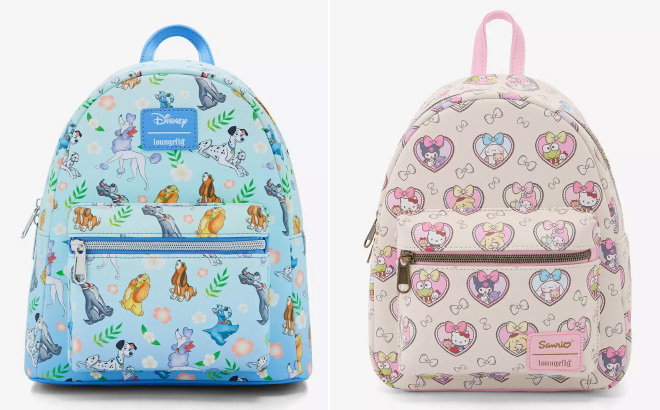 Loungefly Disney Dogs Floral Mini Backpack Loungefly Disney Dogs Floral Mini Backpack