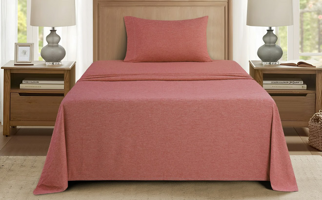 Mainstays Textured Microfiber Bed 3 Piece Sheet Set in Luscious Merlot Color Mainstays Textured Microfiber Bed 3 Piece Sheet Set in Luscious Merlot Color