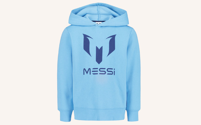 Messi Boys Graphic Hooded Sweatshirt in Air Blue Messi Boys Graphic Hooded Sweatshirt in Air Blue