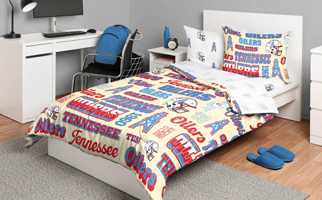 NFL Tennessee Oilers 5 Piece Bed in a Bag NFL Tennessee Oilers 5 Piece Bed in a Bag