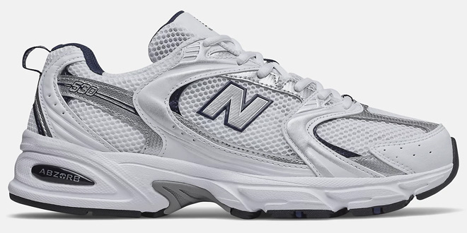 New Balance 530 Shoe in White with Natural Indigo