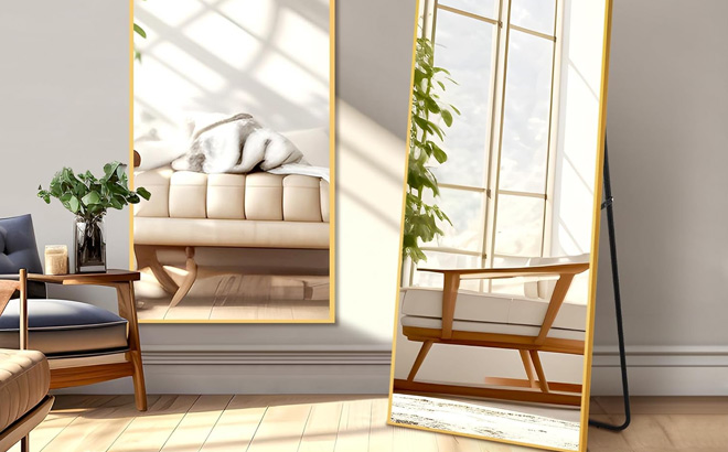 NicBex Full Length Mirror in Gold Color