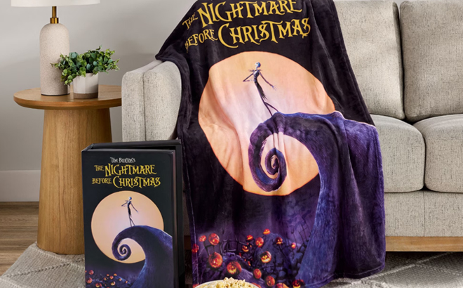 Nightmare Before Christmas VHS Boxed Silk Touch Throw Nightmare Before Christmas VHS Boxed Silk Touch Throw