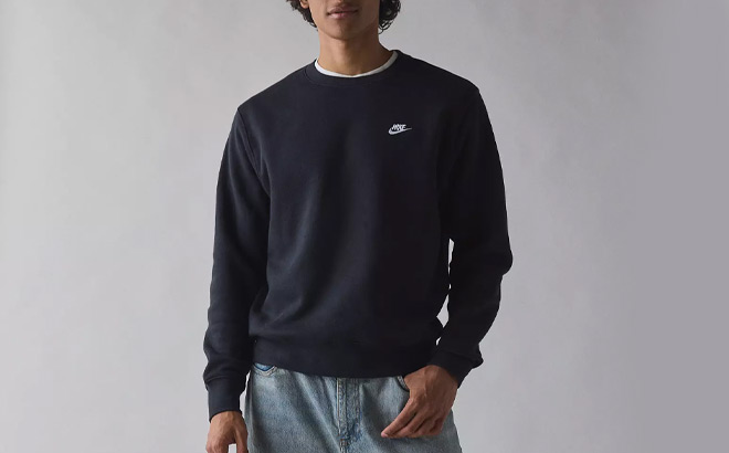 Nike Club Fleece Crew Neck Cotton Sweatshirt Nike Club Fleece Crew Neck Cotton Sweatshirt