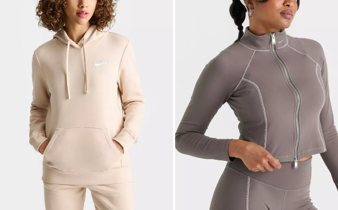 Nike Sportswear Club Fleece Womens Pullover Hoodie and Full Zip Jacket