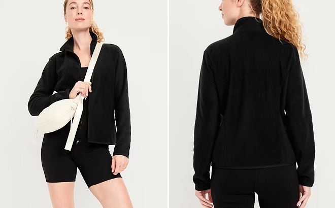 Old Navy Performance Microfleece Full Zip Jacket Black