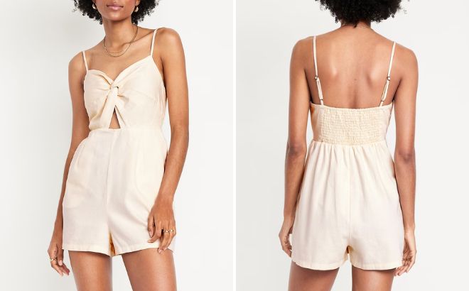 Old Navy Womens Fit Flare Twist Front Cami Romper Old Navy Womens Fit Flare Twist Front Cami Romper