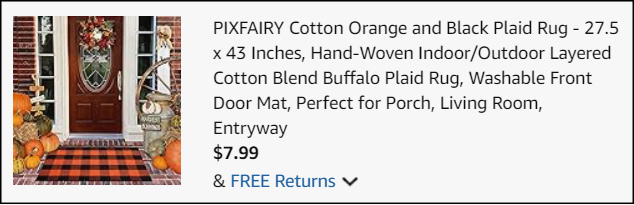 Orange and Black Plaid Rug Checkout