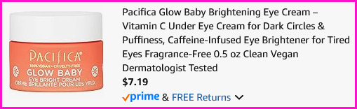Pacifica Eye Cream Checkout Screen