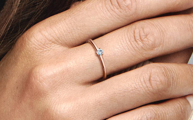 Pandora Light Blue Solitaire Ring