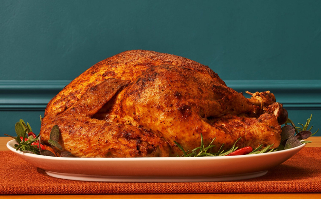 Popeyes Cajun Style Thanksgiving Turkey on a Table