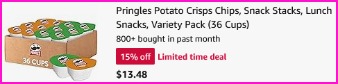 Pringles Potato Crisps Chips Checkout Screen