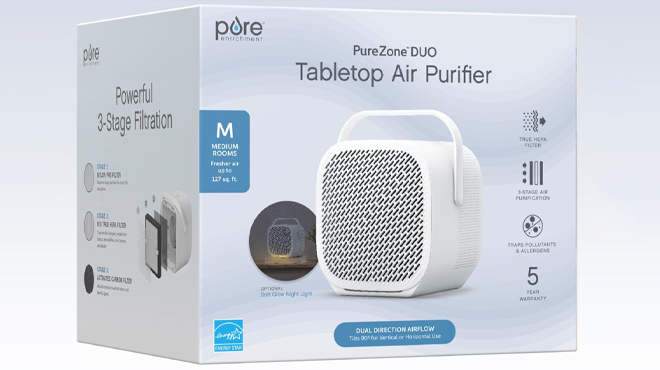 Pure Enrichment PureZone HEPA Air Purifier Night Light