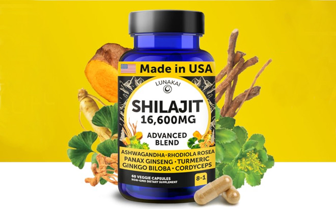 Pure Shilajit Capsules with Ashwagandha 60 Count Pure Shilajit Capsules with Ashwagandha 60 Count