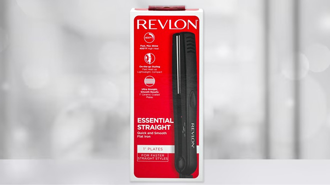 Revlon Essentials Ceramic 1 Inch Flat Iron on a Table