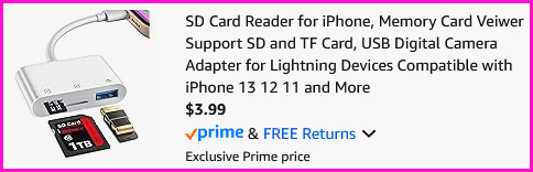 SD Card Reader Checkout Screen